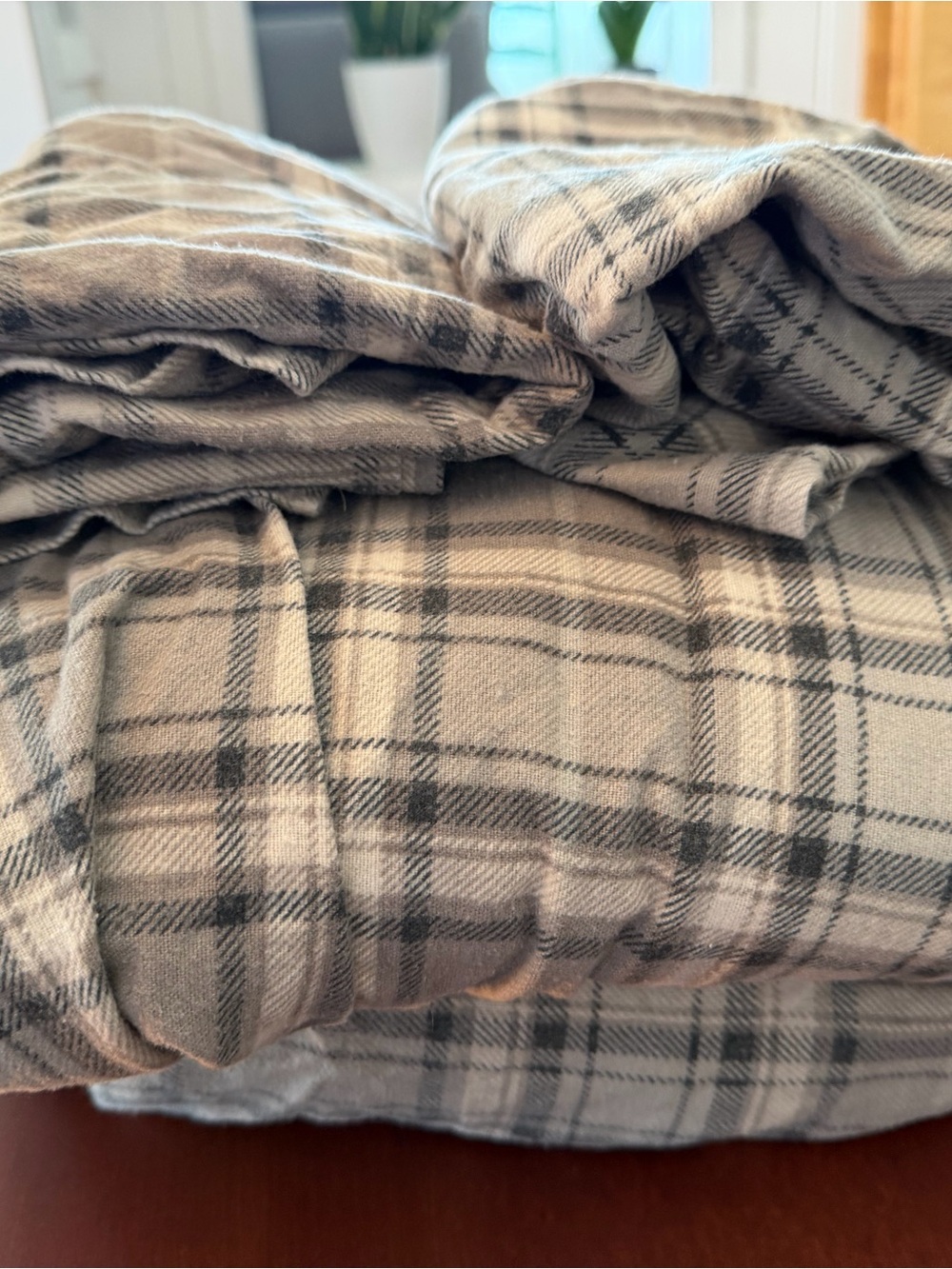 Mainstays Gray Plaid Flannel Sheets